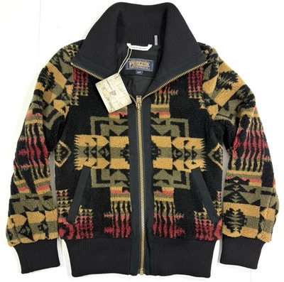 Pendleton Womens Foxglove Fleece Bomber Jacket Sz Small Southwestern Geometric - Image 1 of 4