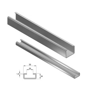 PROFILO METALLICO ZINCATO PER GUIDACATENA POLIET. 24X30 (PREZZO AL MT.) BARRA 2 - Imagen 1 de 1