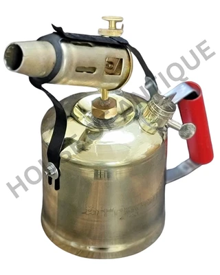 Vintage Style Brass Blow Torch Retro Functional Kerosene Oil Old Soldering Tool. - Image 1 of 4