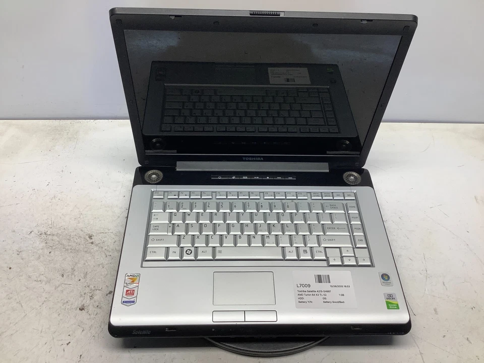 Toshiba Satellite A215-S4697 AMD Turion 64 X2 TL-52 1 GB SEM HDD - BIOS bloqueado - Imagem 1 de 4
