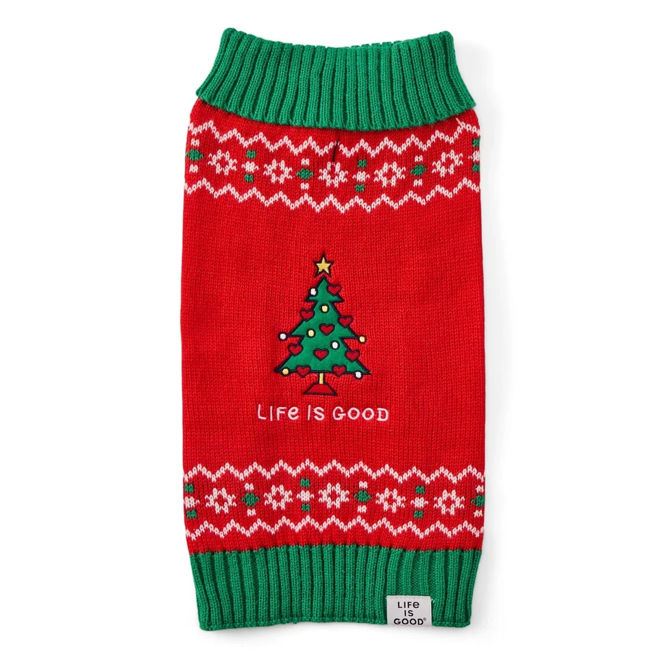 Life is Good. Love Christmas Pet Sweater, Multi - Image 1 of 1
