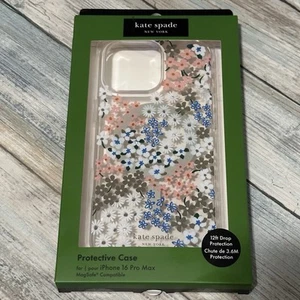 KATE SPADE Blue Pink White Floral iPhone Case for 16 Pro Max Cell Phone NEW - Picture 1 of 4