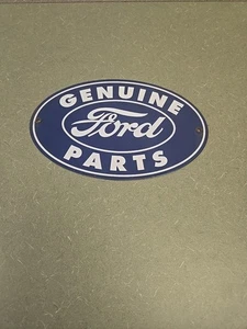 Genuine Ford Parts Oval Porcelain Enamel Reproduction Metal Sign 12 X 7.5 Heavy! - Picture 1 of 2