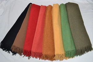 100% Scottish Lambswool Large Blanket Scarf / Stole / Wrap. Orange , Brown , tan - Picture 1 of 15