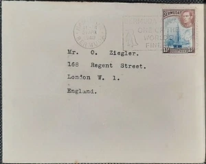 (BMU-205) BERMUDA 1940 envelope with 1 stamp SG111b HAMILTON Cancelled to LONDON - Picture 1 of 1