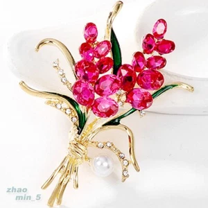 Broche de oreja de trigo broches de flores de estrás de cristal joyería de boda regalos - Imagen 1 de 6