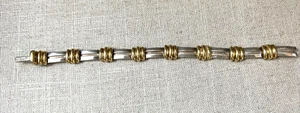 Tiffany & Co Vintage Sterlingsilber & 18k Gelbgold ATLAS Stab Gliederarmband 7 - Bild 1 von 7