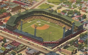 Scarce St. Louis Cardinals Sportsman's Park Baseball Stadium Linen Era Postcard - Picture 1 of 2