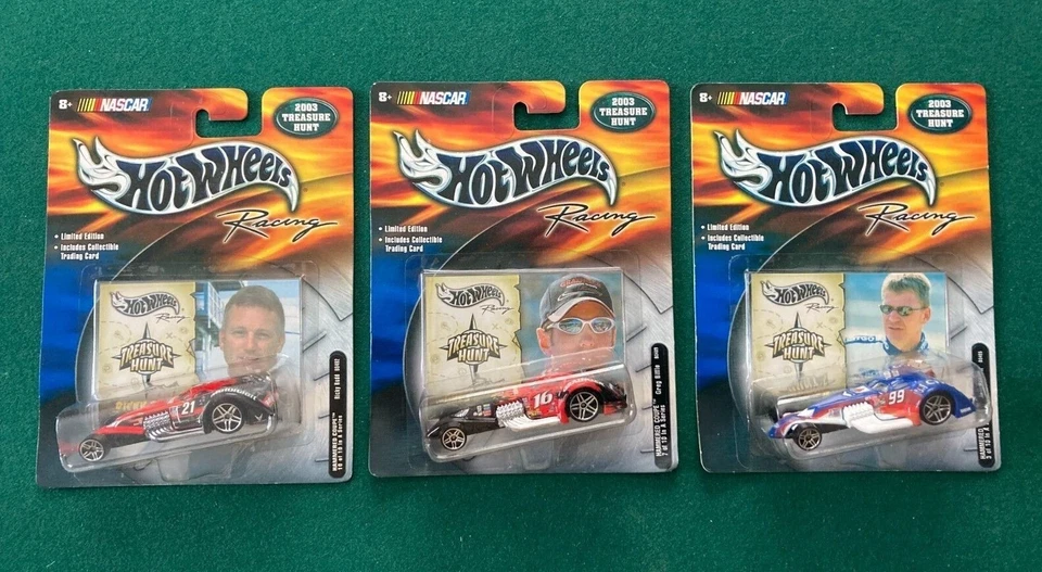 2003 Hot Wheels Racing Treasure Hunts #99 #16 #21 Biffle, Rudd, Burton - Image 1 of 1
