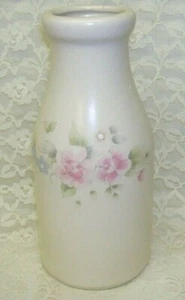 Water Milk Bottle Tea Rose Pfaltzgraff USA - Picture 1 of 3