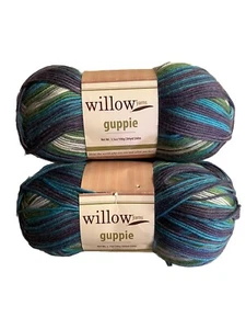 Lot Of 2 Willow Yarns GUPPIE 100% Dralon 3.5oz/284yds. Color: Undersea. NEW - Picture 1 of 3
