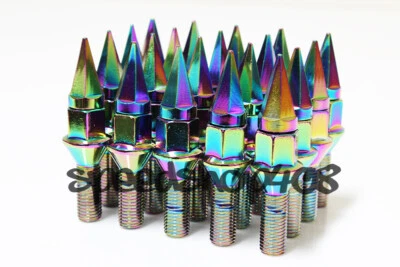 Z RACING 28mm Neo Chrome SPIKE LUG BOLTS 12X1.5MM FOR BMW Z3 Z4 Z8 Cone Seat Foto 1 de 2