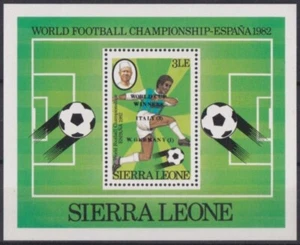 F-EX58104 SIERRA LEONE MNH 1982 WORLD SOCCER FOOTBALL CUP WINNER OVERPRINT. - Picture 1 of 2