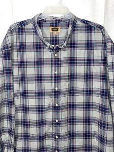 The Foundry Men’s 5X Gray Blue Plaid Long Sleeve Button Up Shirt Work OrCasual - Picture 1 of 18