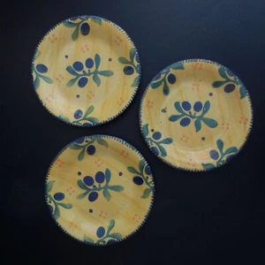 3 assiettes plates Provence dessert céramique faïence déco peint main Fr N6329 - Imagen 1 de 12