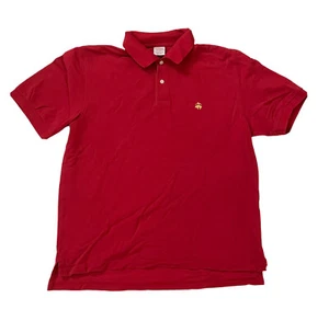 Brooks Brothers Polo Shirt Mens Large Original Fit Red Yellow Logo Performance - Picture 1 of 8