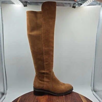 Cole Haan Calgary Botas Para Mujer 6.5B Marrón Gamuza Cuero Hasta la Rodilla Montar Foto 1 de 4