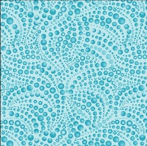 21"L x 45"W Benartex Cat-i-tude Beaded Swirls Teal Tonal Cotton Fabric - Picture 1 of 1