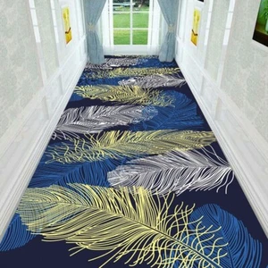 Boho Minimalist Soft Faux Wool Bathroom Runner Rugs Multi Tropical Leaf Carpet - Picture 1 of 7