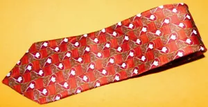 LANVIN PARIS MADE IN FRANCE RED/WHITE/YELLOW FLORAL TIE - TIES - DESIGNER TIES. - Picture 1 of 3