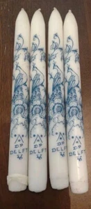Set Of 4 DP Delft Blue Handmade 10” Candles Made In Holland . EO - Picture 1 of 9