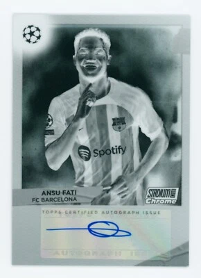2022-23 Ansu Fati Topps Stadium Club Chrome Negative Autographed Card 14/25 - Image 1 of 3