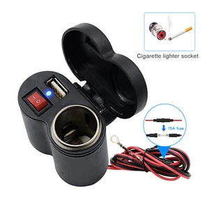 Allume-cigare USB 12 V étanche port d'alimentation prise de sortie pour moto VTT - Photo 1 sur 12