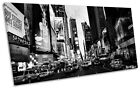 Times Square New York City Scene B&W PANORAMIC CANVAS WALL ART Box Frame
