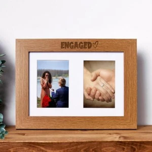 Engaged Photo Picture Frame Double 6x4 Inch C28-A4-95 - Picture 1 of 2