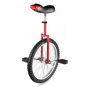 20 Inch Red Unicycle Adjustable Height Leakproof Mountain Tire Cycling Sports - Picture 1 of 9