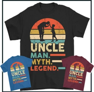 UNCLE the MAN MYTH LEGEND T-Shirt, Father's Day TEE Gift Present Niece Nephew - Picture 1 of 24