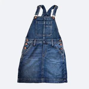 Gap Kids Girls Denim Overall Dress L 10 Adjustable Straps Shirtall - Picture 1 of 5