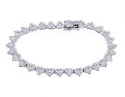 Ladies Real Baguette Diamond Heart Shape Link Tennis Bracelet 3 1/2 CT 14K Wh...