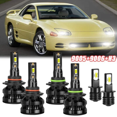 For Acura Legend 1990-1994 6000k LED Headlights High / Low + Fog Light Bulbs Kit - Image 1 of 4