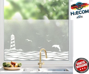 Sichtschutz Fensterfolie 44.5x200cm, statisch, blickdicht, Meer-Muster - Bild 1 von 11