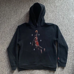 Nike Jordan Sweatshirt Mens Medium M Black Hoodie Knit Pixel Jumpman Logo RARE - Picture 1 of 14