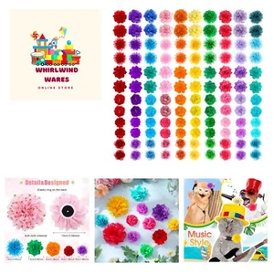 120 Pcs Dog Flower Bow Collar Grooming Multi Color Dog Charms Flowers Set Pet... - Picture 1 of 8