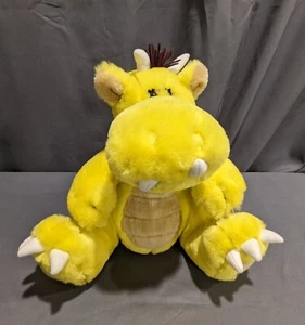Vintage 1991 Peponi Bright Yellow Fat Dragon Plush Stuffed Animal 10" RARE - Picture 1 of 8