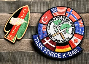 UK Camp Bastion Vêlkrö 2-PC: Gelenk Task Force Cjsotf-A Afghanistan + Tf K-Bar - Picture 1 of 8