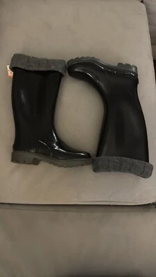 Sporto NOVA Sweater Lined Rainboot Black/grey size 6 Waterproof Rubber Lug - Image 1 of 4