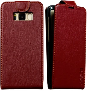 Leder Schutzhülle für Samsung A5 S7 S8 S9 Huawei P8 P10 P20 Apple iPhone 7 8 X - Picture 1 of 12