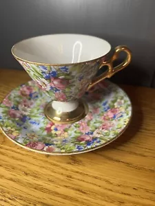 Chintz Pattern Teacup And Saucer - Picture 1 of 5