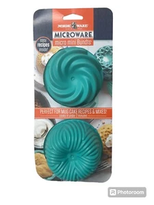 New Nordic Ware Microware Mini Bundts Set of 2 Deco Bundt Microwave Mug Cakes - Picture 1 of 4