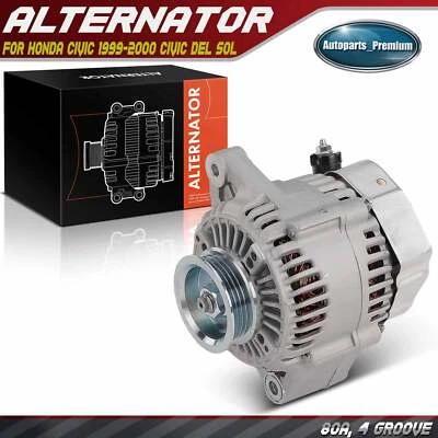 Alternador para Honda Civic 1999-2000 Civic del Sol 1996-1997 80A 12V CW 4 ranuras Foto 1 de 4