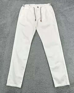 Eleventy Hose Herren 34 weiß Jogger Kordelzug Plissee Stretch Gummizug Italy NEU - Bild 1 von 20