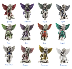 Pewter Gemstone Birthstone Faerie Fairy BNIB  March April May June July August - Picture 1 of 15