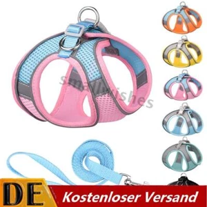 Katzengeschirr Hundegeschirr mit Leine Welpengeschirr Reflektierend Mesh Weste - Bild 1 von 21