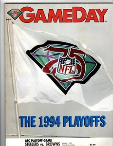 VINTAGE Jan 7 1995 Cleveland Browns @ Pittsburgh Steelers Playoff Program - Picture 1 of 2