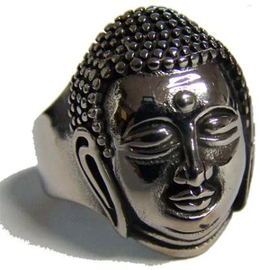 BUDDHA HEAD STAINLESS BIKER RING #540-S Fashion men women JEWELRY unisex new - Picture 1 of 1