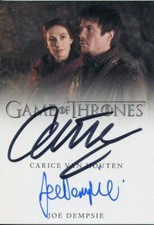 Game Of Thrones Inflexions Dual Autograph Card Dempsie and Carice Van Houten